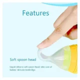 combo of spoon feeder and fruit teether - (Green Spoon feeder, Orange Fruit teether) - NeonateCare India
