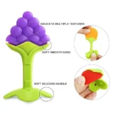 combo of spoon feeder and fruit teether - (Green Spoon feeder, Grapes Fruit teether) - NeonateCare India