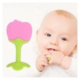 combo of spoon feeder and fruit teether - (Green Spoon feeder, Pink Fruit teether) - NeonateCare India