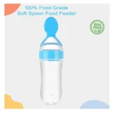 Silicone Easy Squeezy Spoon Food Feeder for Babies- Blue Spoon feeder - NeonateCare India