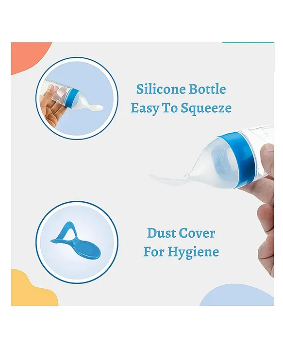 Silicone Easy Squeezy Spoon Food Feeder for Babies- Blue Spoon feeder
