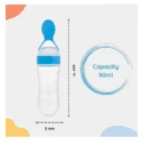Silicone Easy Squeezy Spoon Food Feeder for Babies- Blue Spoon feeder - NeonateCare India