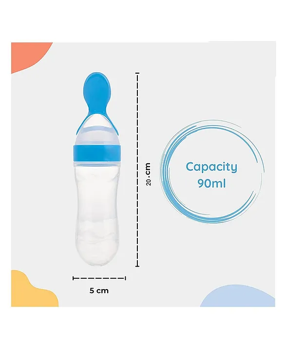 Silicone Easy Squeezy Spoon Food Feeder for Babies- Blue Spoon feeder