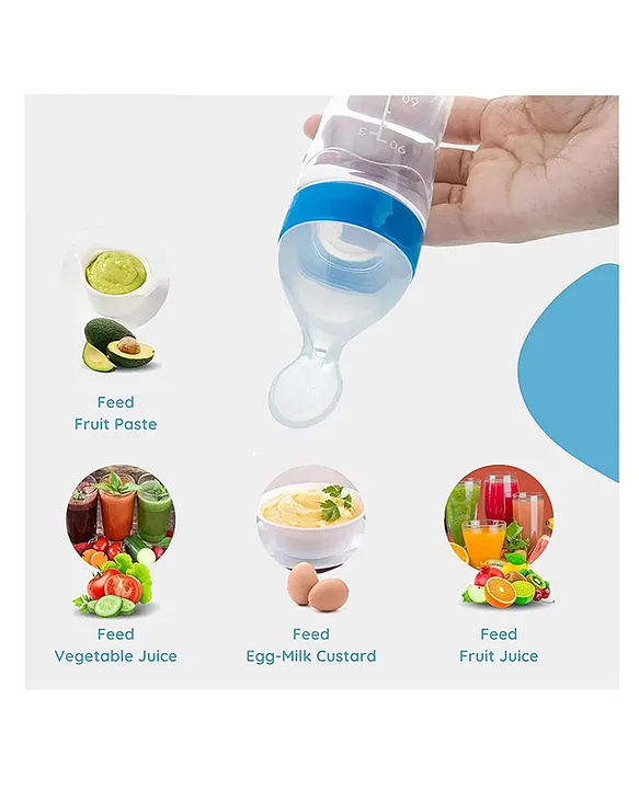 Silicone Easy Squeezy Spoon Food Feeder for Babies- Blue Spoon feeder