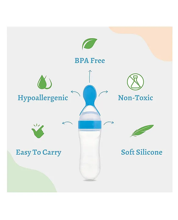Silicone Easy Squeezy Spoon Food Feeder for Babies- Blue Spoon feeder