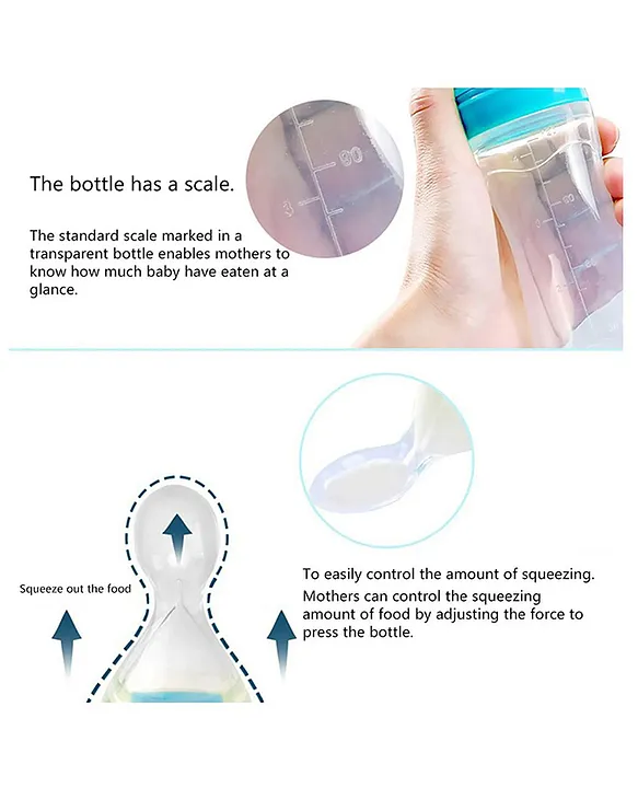 Silicone Easy Squeezy Spoon Food Feeder for Babies- Blue Spoon feeder