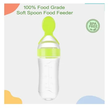 Silicone Easy Squeezy Spoon Food Feeder for Babies- Green Spoon feeder - NeonateCare India