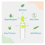 Silicone Easy Squeezy Spoon Food Feeder for Babies- Green Spoon feeder - NeonateCare India