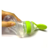 Silicone Easy Squeezy Spoon Food Feeder for Babies- Green Spoon feeder - NeonateCare India