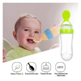 Silicone Easy Squeezy Spoon Food Feeder for Babies- Green Spoon feeder - NeonateCare India
