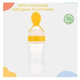 Silicone Easy Squeezy Spoon Food Feeder for Babies- Yellow Spoon feeder - NeonateCare India