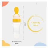 Silicone Easy Squeezy Spoon Food Feeder for Babies- Yellow Spoon feeder - NeonateCare India