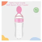 Silicone Easy Squeezy Spoon Food Feeder for Babies - Pink Spoon feeder - NeonateCare India