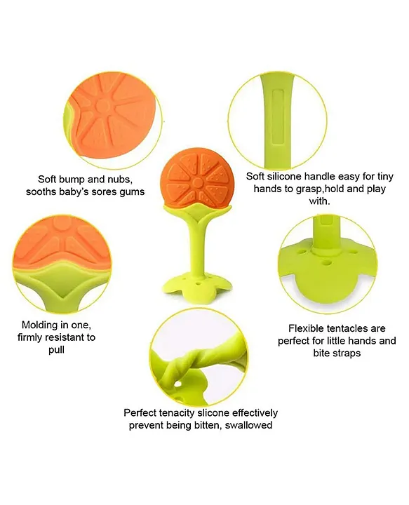 Fruit Shaped Teether Pack Of 4 - (4 Fruit Teether) (MultiColor)