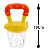 New Born Feeding Starter Kit with Spoon Feeder Fruit Feeder and 3 Cotton Bibs - ( Yellow spoon feeder, Yellow fruit feeder, 3 multicolor Bibs) - NeonateCare India