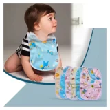 New Born Feeding Starter Kit with Spoon Feeder Fruit Feeder and 3 Cotton Bibs - ( Yellow spoon feeder, Yellow fruit feeder, 3 multicolor Bibs) - NeonateCare India