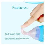 New Born Feeding Starter Kit with Spoon Feeder Fruit Feeder and 3 Cotton Bibs - ( Blue spoon feeder, Blue fruit feeder, 3 multicolor Bibs) - Blue - NeonateCare India