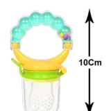 Combo of Silicone Squeezy Spoon Feeder Ring Teether and Ring Fruit Feeder ( Spoon Feeder Ring teether Ring Nibbler)- Green - NeonateCare India