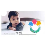 Combo of Silicone Squeezy Spoon Feeder Ring Teether and Ring Fruit Feeder ( Spoon Feeder Ring teether Ring Nibbler)- Green - NeonateCare India