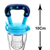 Combo of Squeezy Spoon Feeder Ring Teether Finger Toothbrush and Fruit Feeder ( Spoon Feeder Fruit Feeder Ring teether Finger Brush) - Blue - NeonateCare India