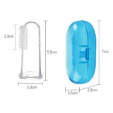 Combo of Squeezy Spoon Feeder Ring Teether Finger Toothbrush and Fruit Feeder ( Spoon Feeder Fruit Feeder Ring teether Finger Brush) - Blue - NeonateCare India