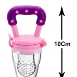 Combo of Squeezy Spoon Feeder Ring Teether Finger Toothbrush and Fruit Feeder ( Spoon Feeder Fruit Feeder Ring teether Finger Brush) - Pink - NeonateCare India
