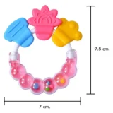 Combo of Squeezy Spoon Feeder Ring Teether Finger Toothbrush and Fruit Feeder ( Spoon Feeder Fruit Feeder Ring teether Finger Brush) - Pink - NeonateCare India