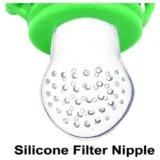 Combo of Squeezy Spoon Feeder Ring Teether Finger Toothbrush and Fruit Feeder ( Spoon Feeder Fruit Feeder Ring teether Finger Brush) - GREEN - NeonateCare India