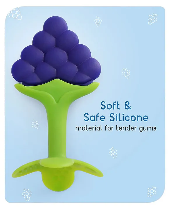 Baby Silicone Fruit Teether & Fruit Feeder Combo - Blue Fruit teether & Blue Fruit Feeder - Blue