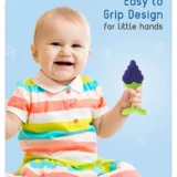 Baby Silicone Fruit Teether & Fruit Feeder Combo - Blue Fruit teether & Pink Fruit Feeder - MultiColor - NeonateCare India