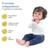 Baby Silicone Fruit Teether & Fruit Feeder Combo - Blue Fruit teether & Pink Fruit Feeder - MultiColor - NeonateCare India