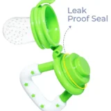 Baby Silicone Fruit Teether & Fruit Feeder Combo - Red Fruit teether & Green Fruit Feeder - MultiColor - NeonateCare India