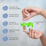 Baby Silicone Fruit Teether & Fruit Feeder Combo - Red Fruit teether & Green Fruit Feeder - MultiColor - NeonateCare India