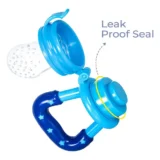 Baby Silicone Fruit Teether & Fruit Feeder Combo - Red Fruit teether & Blue Fruit Feeder - NeonateCare India