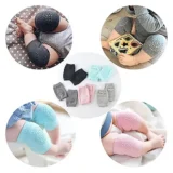 Anti Slip Padded Baby Knee Pad Pack of 2 - (pack of 2 Kneepads) - (Pink and Black) - NeonateCare India