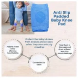 Utility combo of Head protector, helmet and Knee pads (Blue Smiley helmet, Blue Rabbit head protector and multicolor Knee pad ) pack of 3 utility items - Blue - NeonateCare India