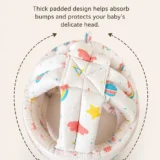 Baby safety Combo of Baby Muslin Helmet and Baby Head Protector with knee pads (Rainbow muslin Helmet + Grey owl Head protector + knee pads) (pack of 3) - NeonateCare India