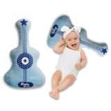 Soft Plush Guitar Pillow Cute Toy Pillow for Babies, Toddlers & Kids | Guitar Design - Blue - NeonateCare India