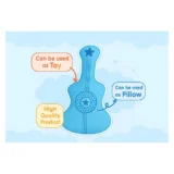 Soft Plush Guitar Pillow Cute Toy Pillow for Babies, Toddlers & Kids | Guitar Design - Blue - NeonateCare India