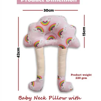 Baby Hugging Pillow for Head Shaping and Neck Support - Pink Rainbow neck Support Pillow - NeonateCare India
