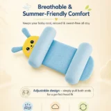 Adjustable Grow with me fit Perfect Airflow Sweat Free Comfort Neck Pillow - Light Blue adjustable pillow - NeonateCare India