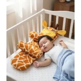 Pillow with Side bolsters Sweat free and comfort pillow- Brown Giraffe Print adjustable pillow - NeonateCare India
