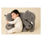 Elephant Shaped Plush Pillow Cum Soft Toy - Grey - NeonateCare India