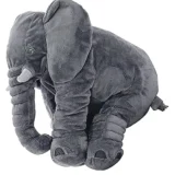 Elephant Shaped Plush Pillow Cum Soft Toy - Grey - NeonateCare India