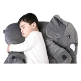 Elephant Shaped Plush Pillow Cum Soft Toy - Grey - NeonateCare India