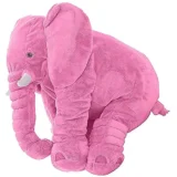 Elephant Shaped Plush Pillow Cum Soft Toy - Pink - NeonateCare India