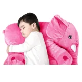 Elephant Shaped Plush Pillow Cum Soft Toy - Pink - NeonateCare India