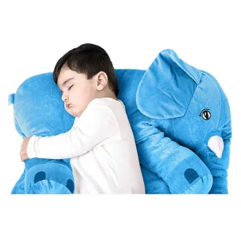 Elephant Shaped Plush Pillow Cum Soft Toy - sky Blue - NeonateCare India