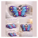 Butterfly Soft Toy Pillow | Ultra-Soft Plush Baby Pillow | Non-Toxic & Gentle for Kids - Butterfly Pillow purple - NeonateCare India
