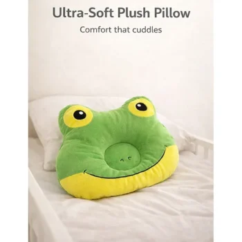 Cute Frog Plush Pillow | Ultra-Soft Plush Baby Pillow | Non-Toxic & Gentle for Kids - Frog Pillow - NeonateCare India